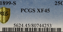 1899-S 25C XF45