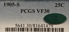 1905-S 25C VF30
