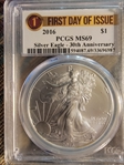 2016 $1 Silver Eagle Silver Eagle - 30th Anniversary FDI MS69