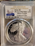 2016-W $1 Silver Eagle 30th Anniversary Lettered Edge PR70DCAM