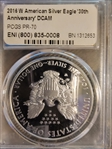 2016-W $1 Silver Eagle 30th Anniversary Lettered Edge PR70DCAM