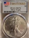 2017 $1 Silver Eagle First Strike MS70