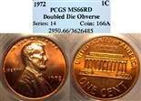 1972 1C Doubled Die Obverse MS66RD
