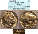 1938-D/S 5C Overmintmark, FS-511 MS66