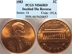 1983 1C Doubled Die Reverse MS66RD