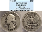 1942-D 25C DDO FS-101 VG8