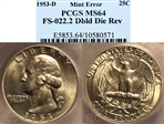 1953-D 25C MS64
