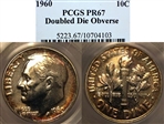 1960 10C Doubled Die Obverse PR67