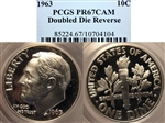 1963 10C Doubled Die Reverse PR67CAM