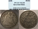 1858 H10C Over Inverted Date VG10
