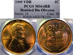 1909 VDB 1C Doubled Die Obverse MS64RB