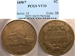 1858/7 1C Strong Overdate VF20