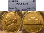 1955-D/S 5C XF45