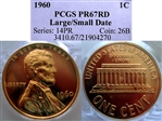1960 1C Large/Small Date PR67RD