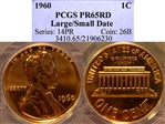 1960 1C Large/Small Date PR65RD