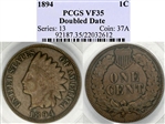 1894/1894 1C Doubled Date VF35BN