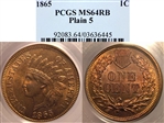 1865 1C Fancy 5 MS64RD
