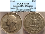 1934 25C Doubled Die Obverse VF25