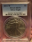 2011-W $1 Burnished Silver Eagle SP70