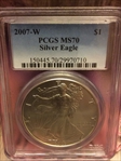 2007-W $1 Burnished Silver Eagle SP70