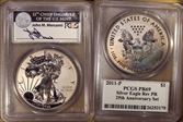 2011-P $1 Silver Eagle Rev PR 25th Anniversary Set PR69