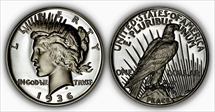 1936 $ Peace O/S on real MS70DCAM