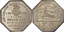 1900-1901 Medal HK-795 Lesher Dollar Geo. Mullen 