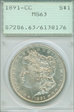 1891-CC $1 MS63