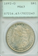 1892-O $1 MS63