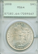 1888 $1 MS64