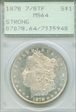 1878 7/8TF $1 Strong MS64