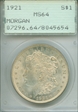 1921 $1 Morgan MS64