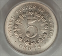 1867 5C Rays MS64