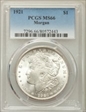 1921 $1 Morgan MS66