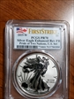 2019-W $1 Silver Eagle Enhanced Rev PR Pride of Two Nations, U.S. Set First Strike PR70