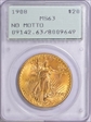 1908 $20 No Motto MS63