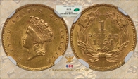 1854 G$1 Type 2 AU58