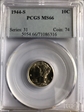 1944-S 10C MS66