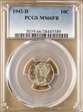 1942-D 10C MS66FB