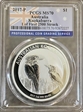 2017-P $1 Kookaburra Ag 1 of First 2500 Struck MS70