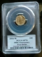 2016-W 10C Mercury Dime Gold 100th Anniversary First Strike Label SP70