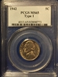 1942 5C Nickel MS65