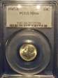 1947-S 10C MS66