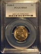 1938-S 5C MS65