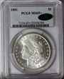 1881 $1 MS65+