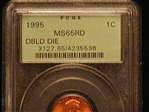 1995 1C Doubled Die Obverse MS65RD