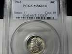 1943 10C MS66FB
