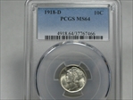 1918-D 10C MS64