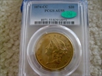 1874-CC $20 AU55