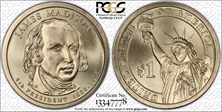 2007-P $1 James Madison - Pos. B Satin Finish SP69